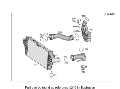 Charge Air Hose ! \MB 166 528 02 00