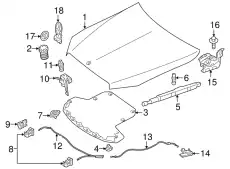 Release Cable !Front \17>20 MB E 63 AMG S 4.0L V8 213 880 00 59 64