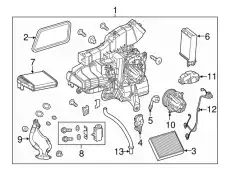 Heater Core !Rear \16>23 MB Metris 2.0L L4 000 830 64 01