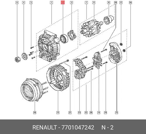 ПОДШИПНИК ГЕНРАТОРА D=30ММ ШАРИК 77 01 047 242 RENAULT