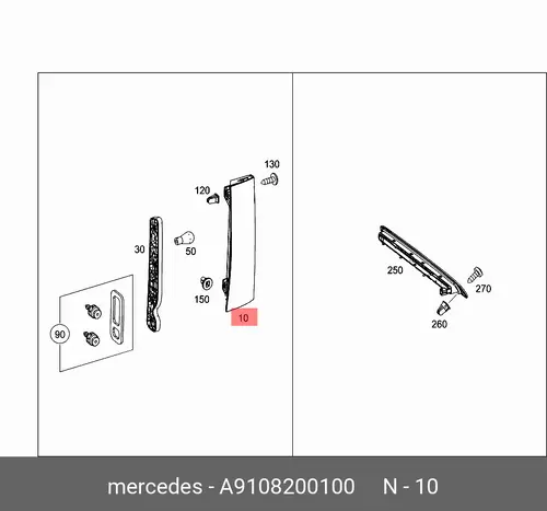 Фонарь задний MB 9108200100