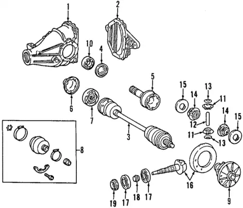Differential Case ! \96>03 MB CLK 430 4.3L V8 202 350 01 23