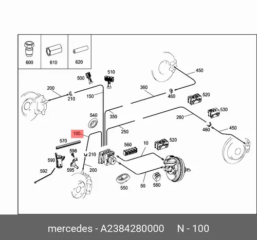 Трос сцепления MB 2384280000