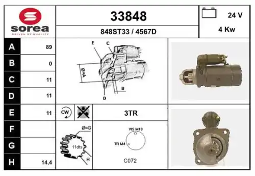 Стартер EAI 33848