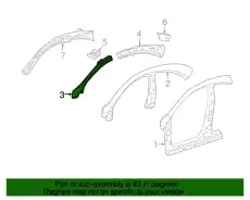Rail Reinforced !Front Left \14>19 MB CLA 250 2.0L L4 117 637 01 20