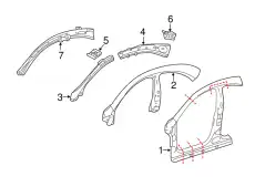 Rail Reinforced !Front Left \14>19 MB CLA 250 2.0L L4 117 637 01 20
