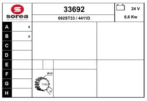 Стартер EAI 33692