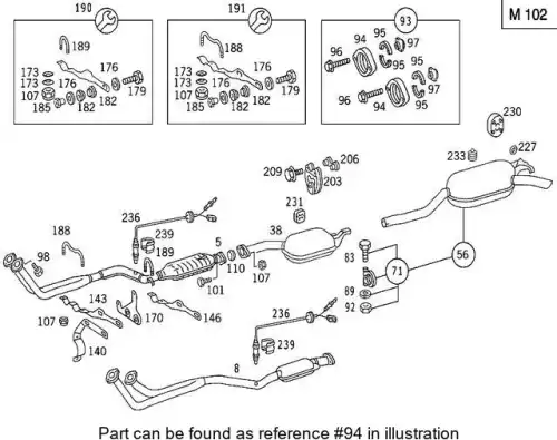 Flange, Exhaust Pipe ! \MB 124 492 12 45