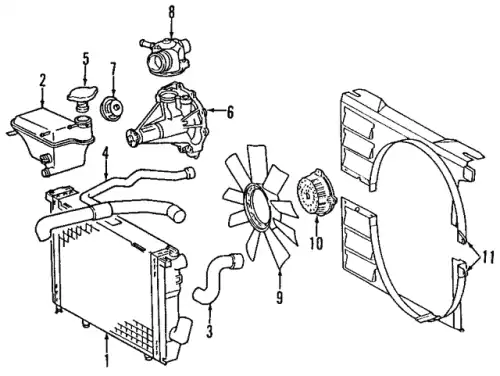 Radiator ! \92>94 MB E 500 5.0L V8 124 500 03 02 64