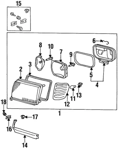 Combo Lamp Assembly !Left \94>95 MB E 300 3.0L L6 124 820 89 59