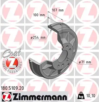 Тормозной барабан ZIMMERMANN 180.5109.20