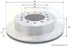 Тормозной диск COMLINE ADC2514V вентилируемый , задняя ось