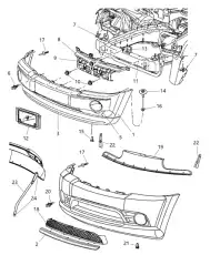 Решетка бампера CHRYSLER 05030066AC