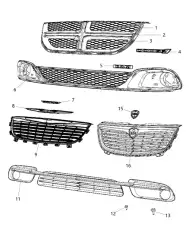 Эмблема на решетку радиатора 68100696AA CHRYSLER
