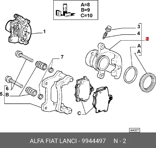 Суппорт тормозной FIAT 9944497