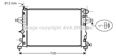 Радиатор системы охлаждения двигателя AVA OL2362