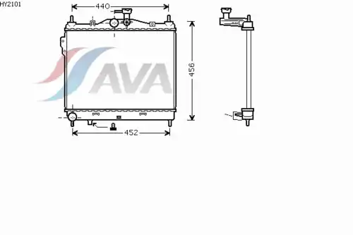 Радиатор системы охлаждения двигателя AVA HY2101