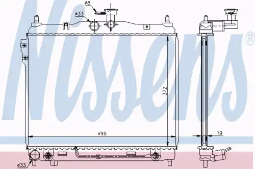 Радиатор кондиционера (конденсатор) NISSENS 67496