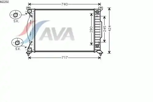 Радиатор системы охлаждения двигателя AVA AI2202