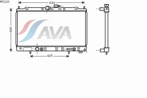 Радиатор системы охлаждения двигателя AVA MT2123