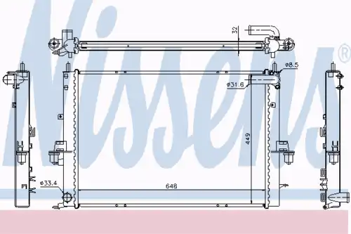 Радиатор кондиционера (конденсатор) NISSENS 64308A
