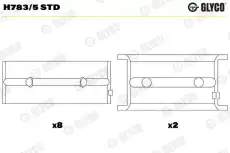 вкладыши коренные к-кт! STD (5)\ Volvo 240/360/740/760 1.8-2.3 <84 H783/5 STD GLYCO