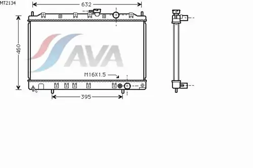 Радиатор системы охлаждения двигателя AVA MT2134
