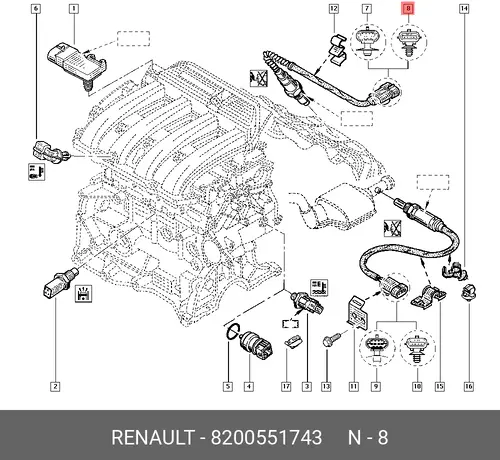 Лямбда-зонд RENAULT 8200551743