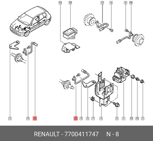 Датчик ABS RENAULT 77 00 411 747