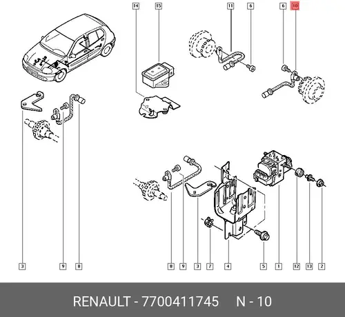 Датчик ABS RENAULT 77 00 411 745