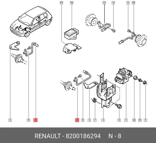 Датчик ABS RENAULT 82 00 186 294