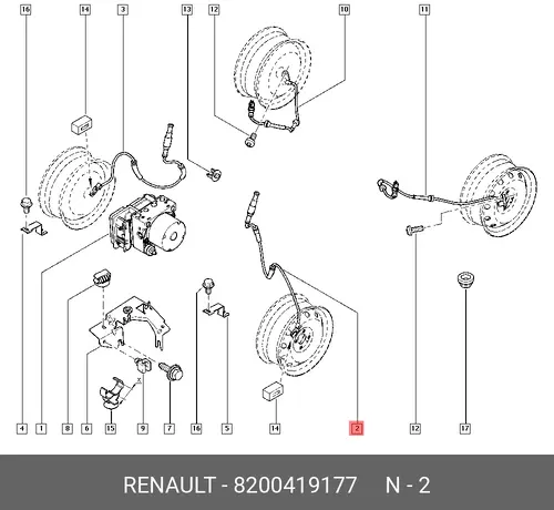 Датчик ABS RENAULT 82 00 419 177