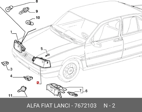 Фара FIAT 7672103