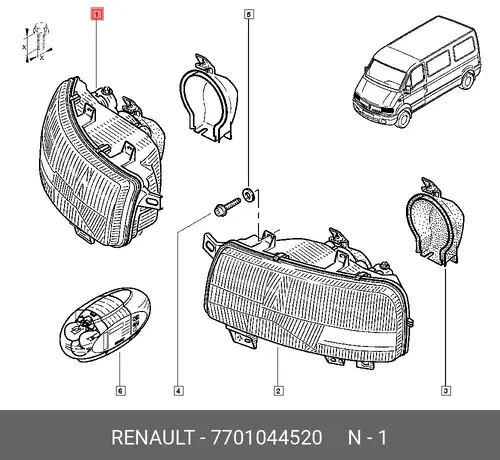 Фара RENAULT 77 01 044 520