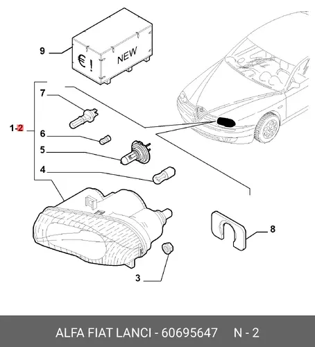 Фара FIAT 60695647