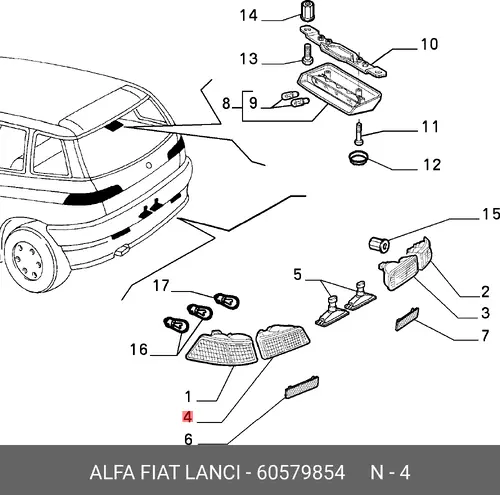Фонарь задний FIAT 60579854