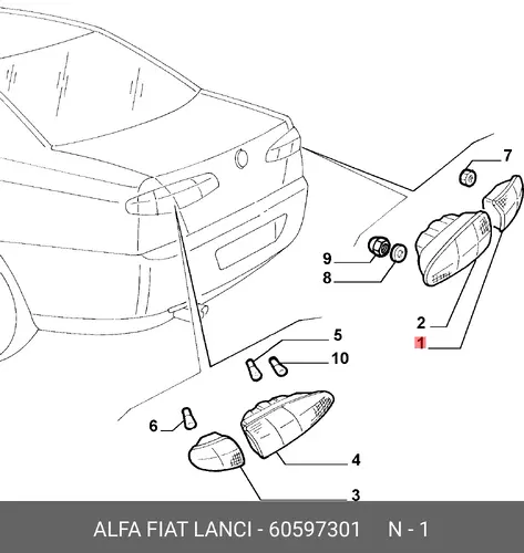 Фонарь габаритный ALFA ROMEO 60597301