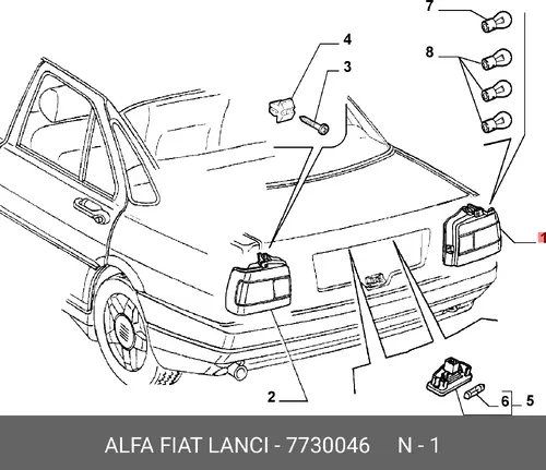 Фонарь габаритный FIAT 7730046