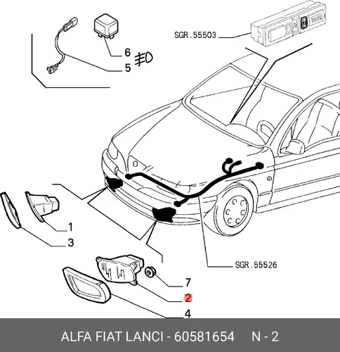 Фара противотуманная FIAT 60581654