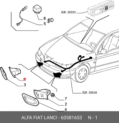 Фара противотуманная FIAT 60581653