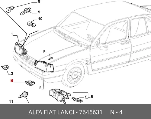Фара противотуманная FIAT 7645631