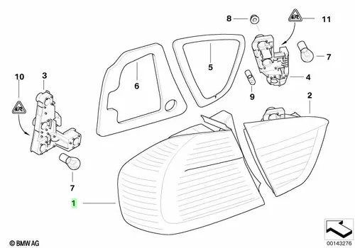 Фонарь задний BMW 63 21 6 937 457