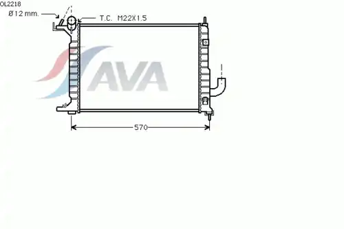 Радиатор системы охлаждения двигателя AVA OL2218