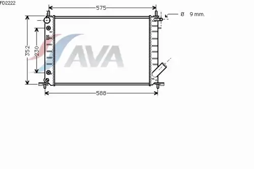 Радиатор системы охлаждения двигателя AVA FD2222