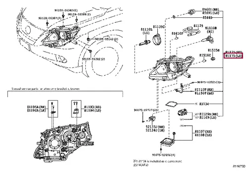 Фара TOYOTA / LEXUS 8118548410