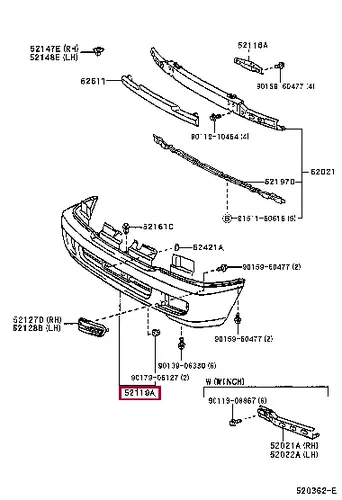 передний бампер 5211960959 TOYOTA / LEXUS