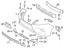 передний бампер 521194D901 TOYOTA / LEXUS