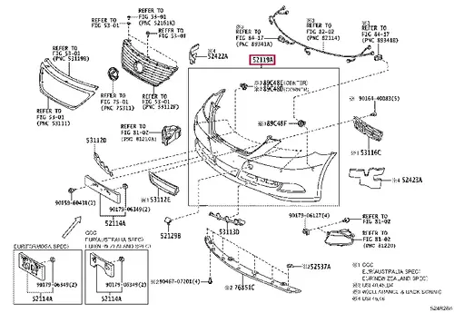 передний бампер 5211950981 TOYOTA / LEXUS