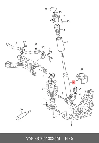 АМОРТИЗАТОР ГАЗОНАПОЛНЕННЫЙ 8T0 513 035 M VAG