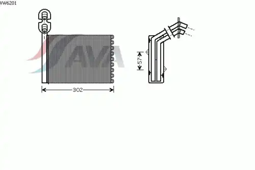 Радиатор печки AVA VW6201